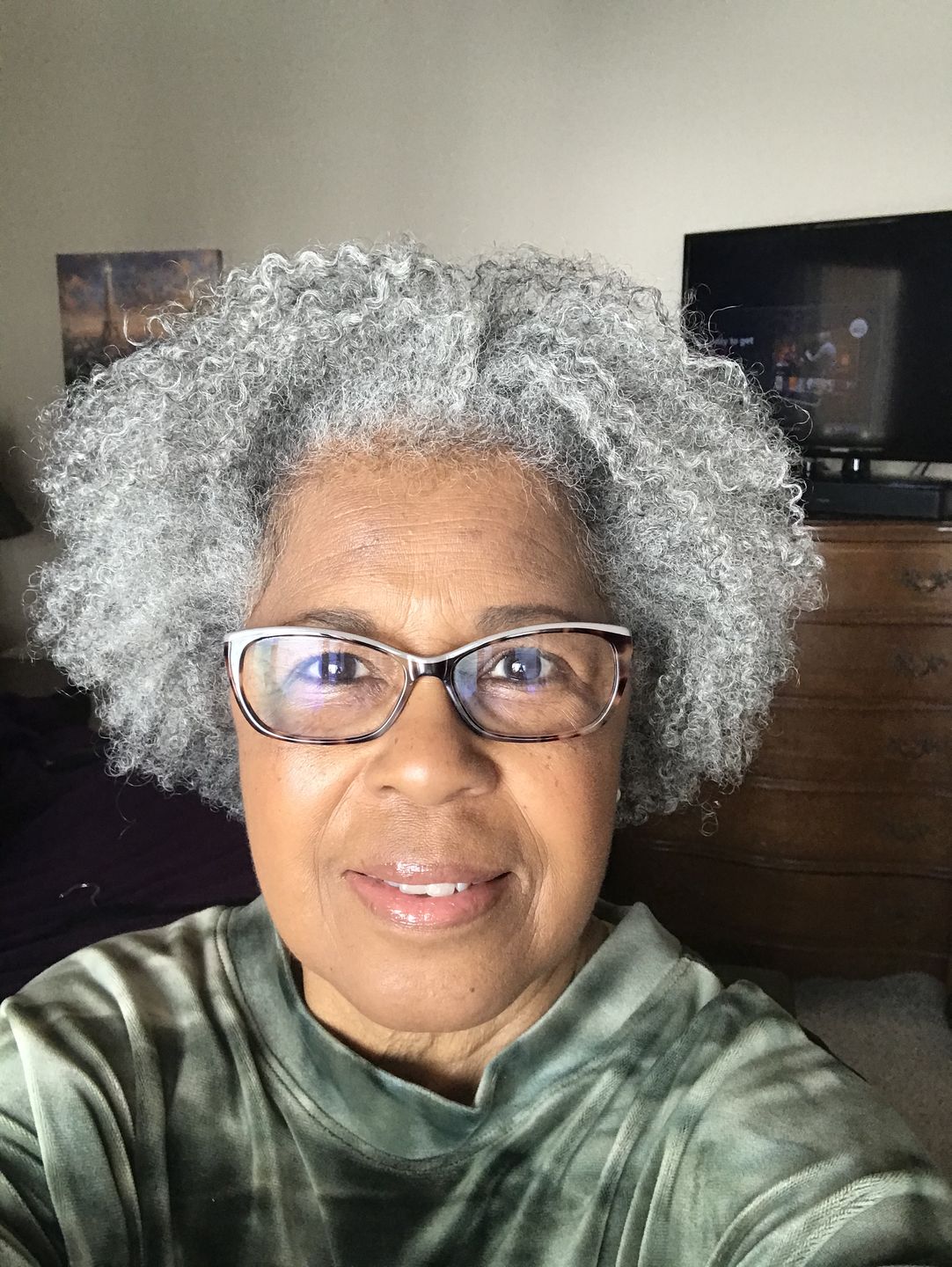 Customer photo review of Curly Hair Grape Seed Conditioner with Ultra Slip and Lavender Fragrance