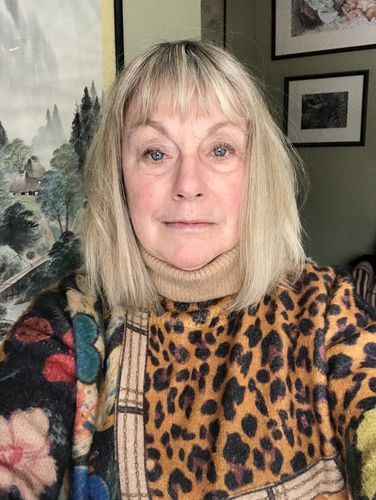 Customer photo review of Women Color Contrast Flower Turtleneck Sweater
