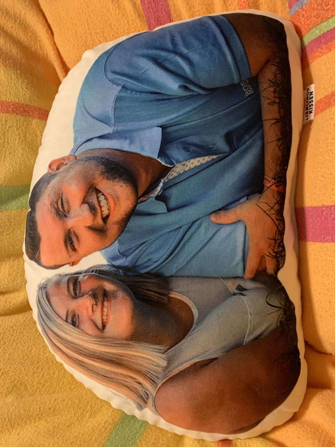 Customer photo review of Personalisiertes Pärchenkissen