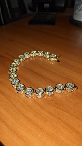 Customer photo review of 18k Gold Finish CZ 360 Cluster Bracelet 12.75 CTW