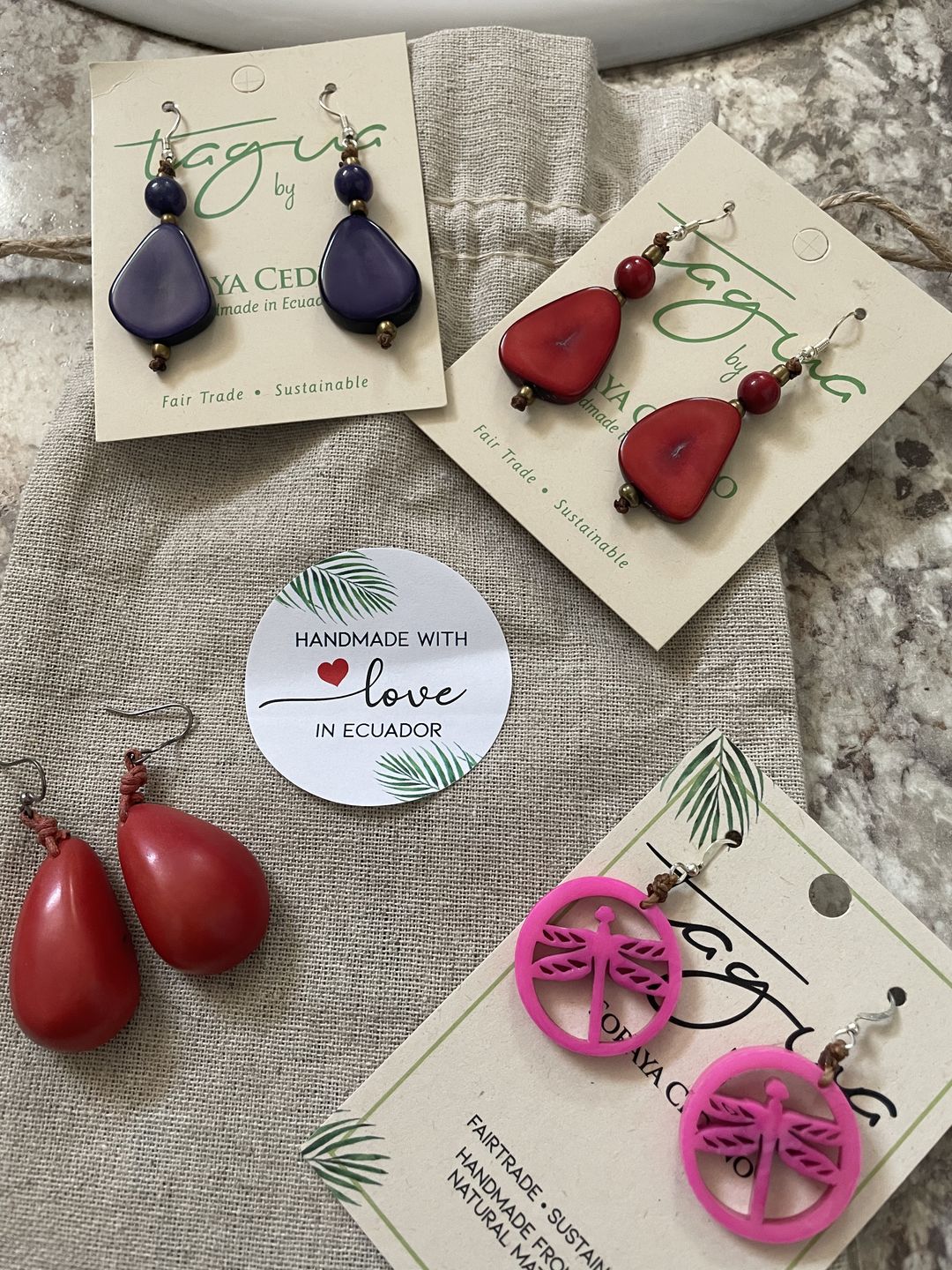 Customer photo review of Alma Earrings