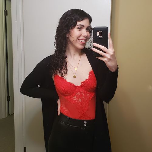Customer photo review of Curly Ash Blonde