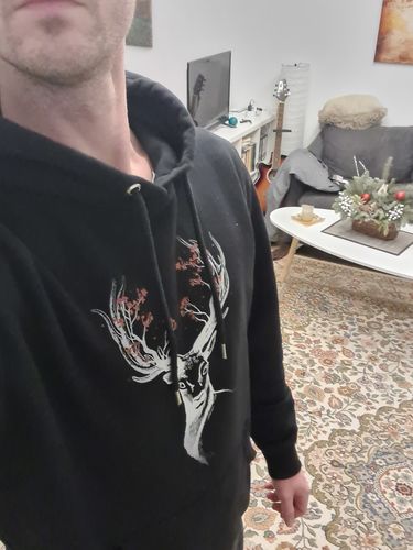 Customer photo review of HIRSCH BLÜTEN Bio Unisex Hoody (PREMIUM) Siebdruck