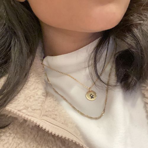 Customer photo review of Double-Sided Custom Paw Necklace