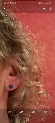 Customer photo review of CLOUS OREILLES ACIER PIERRE 6 mm