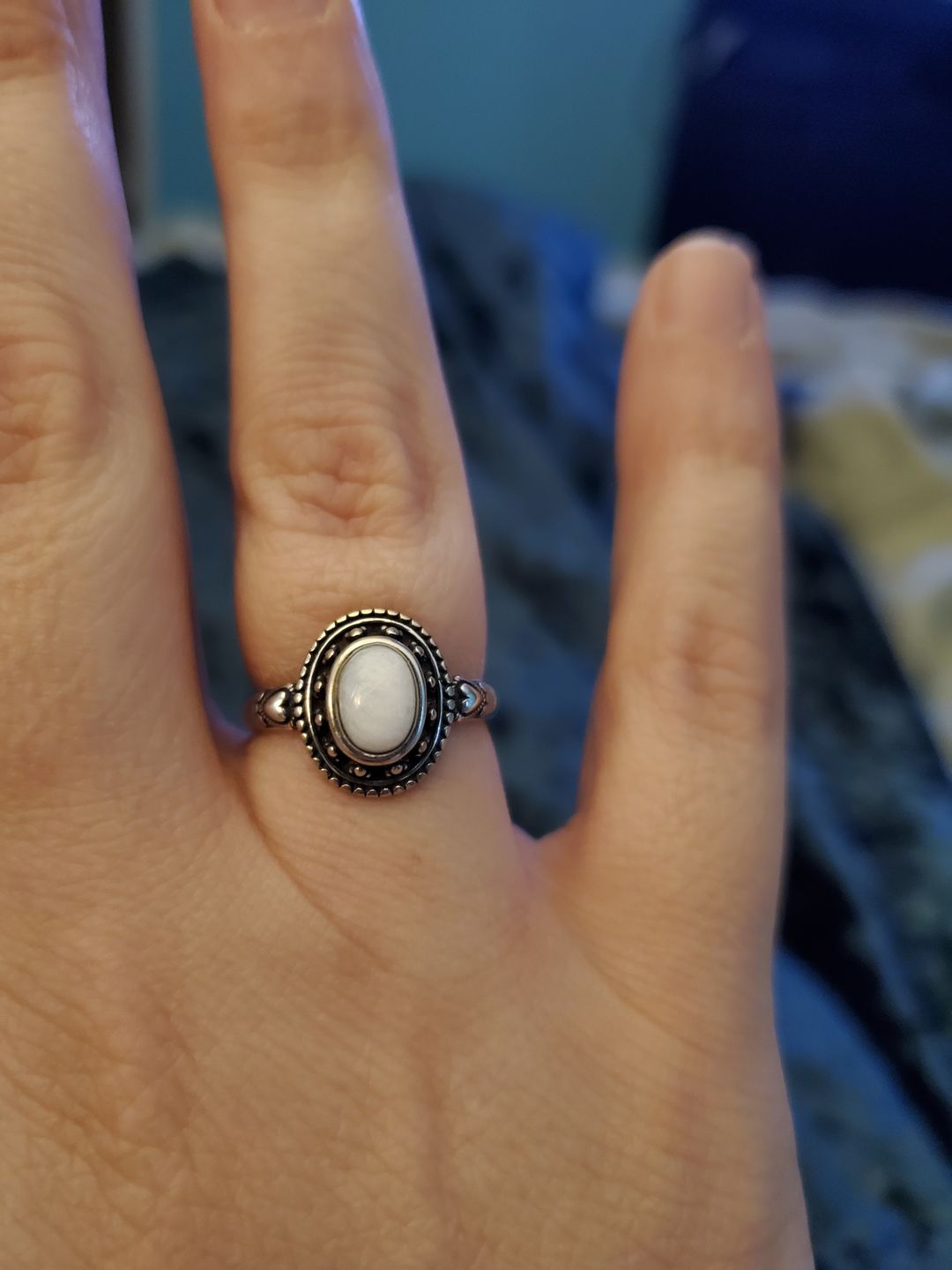 Customer photo review of Smoky Moonstone Statement Ring