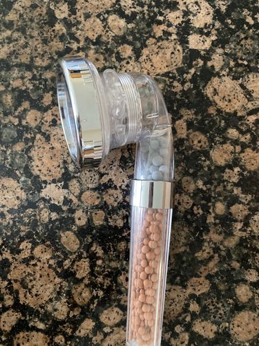 Customer photo review of Crystal Shower - Ionic Filtration Shower Head