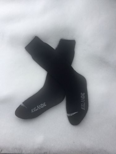 Customer photo review of J.B. Field's Icelandic "30 Below Over-the-Calf" Merino Wool Thermal Winter Socks