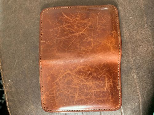 Customer photo review of Blemished | No.52 | 'Buck Brown' Vertical Leather Wallet