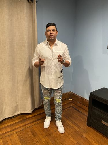 Customer photo review of Studded Backin Ripped Skinny Fit Denim Light Stone Wash (M4963D)