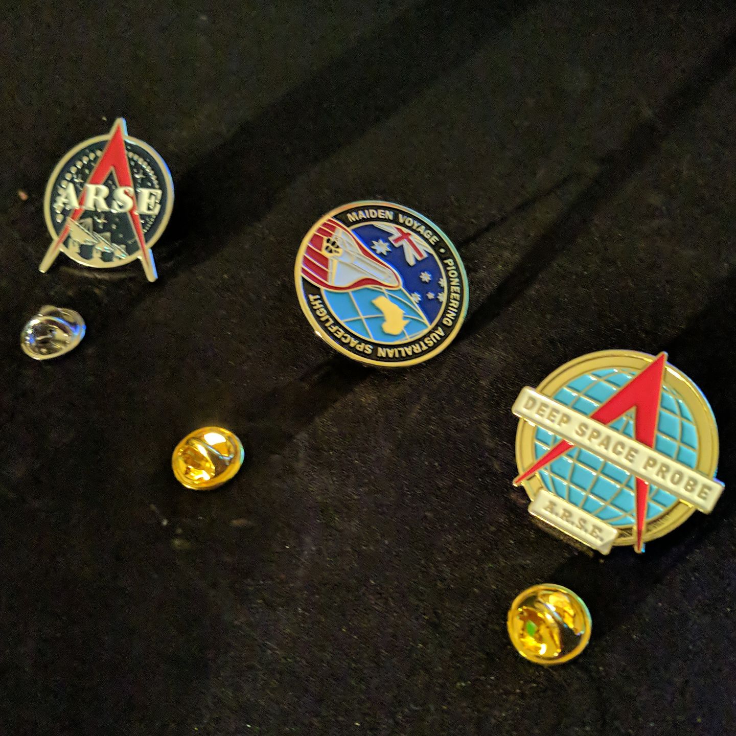 Customer photo review of ARSE Pins