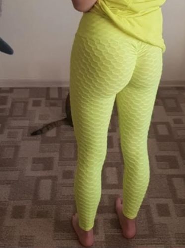 Customer photo review of GYMKARTEL® ANTI-CELLULITE AND PUSH UP LEGGINGS - YELLOW