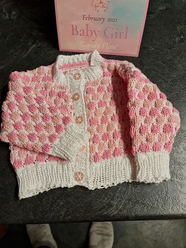 Customer photo review of Baby Mystery Knitting Box