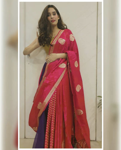 Customer photo review of ROYAL PINK ULTRA SOFT BANARASI SILK SAREE