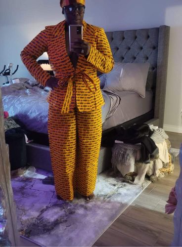 Customer photo review of African Print Shakina Jacket and Pant Set
