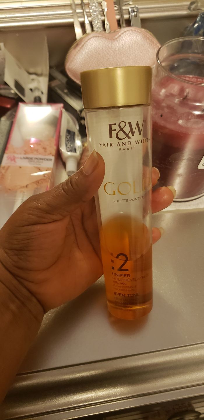 Customer photo review of Fair and White 2: Gold Revitalizing Argan Oil  200ml / 6.76 fl. oz
