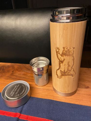 Customer photo review of Sitzender Bär Bambus Thermoskanne (BD)