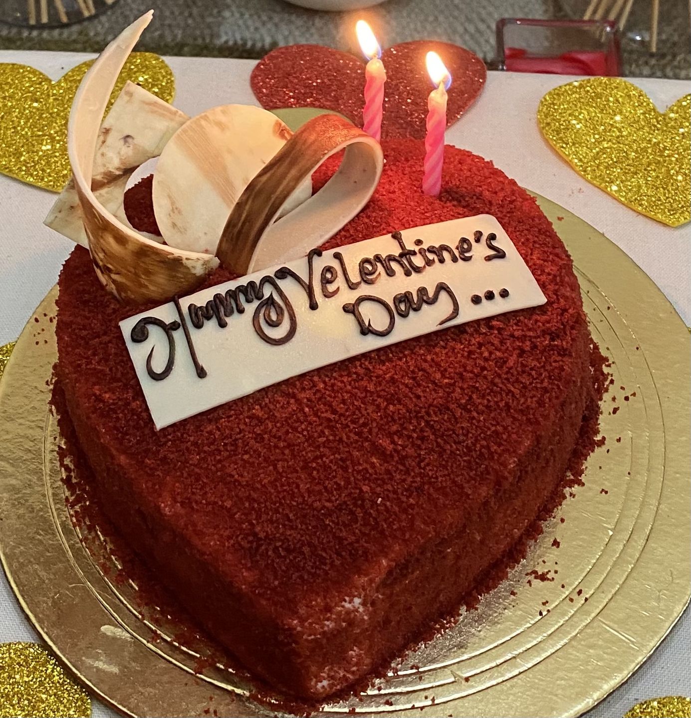 Customer photo review of Heart Shaped Red Velvet Cake
