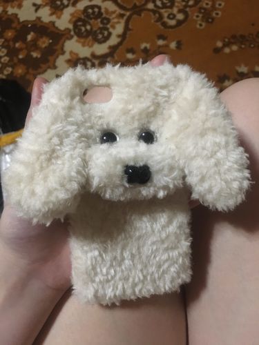 Customer photo review of Big Teddy Dog White iPhone Case