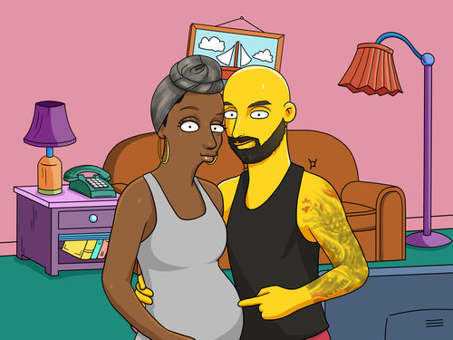 Customer photo review of Caricature cartoon dessinée à la main: en mode jaune