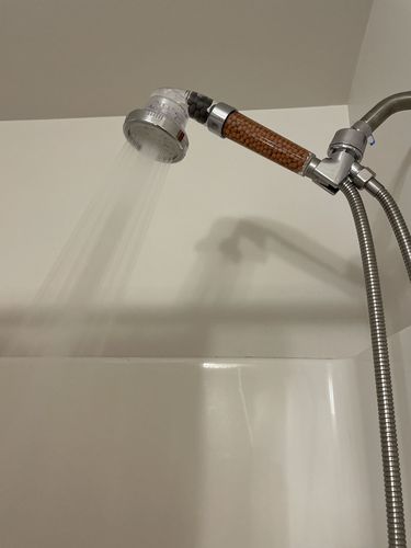 Customer photo review of Crystal Shower - Ionic Filtration Shower Head