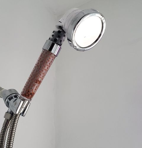 Customer photo review of Crystal Shower - Ionic Filtration Shower Head