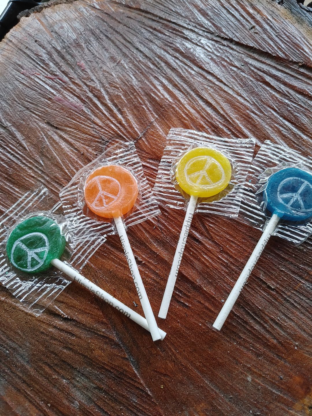 Customer photo review of Hippie Shop Peace Pop Lollipops