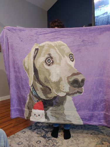 Customer photo review of Custom Pet Fleece Blanket
