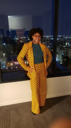 Customer photo review of African Print Shakina Jacket and Pant Set