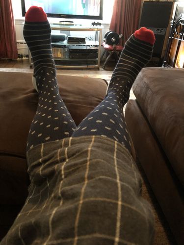 Customer photo review of "Business Party" Cotton Compression Socks by Top & Derby (15-20 mmHg)