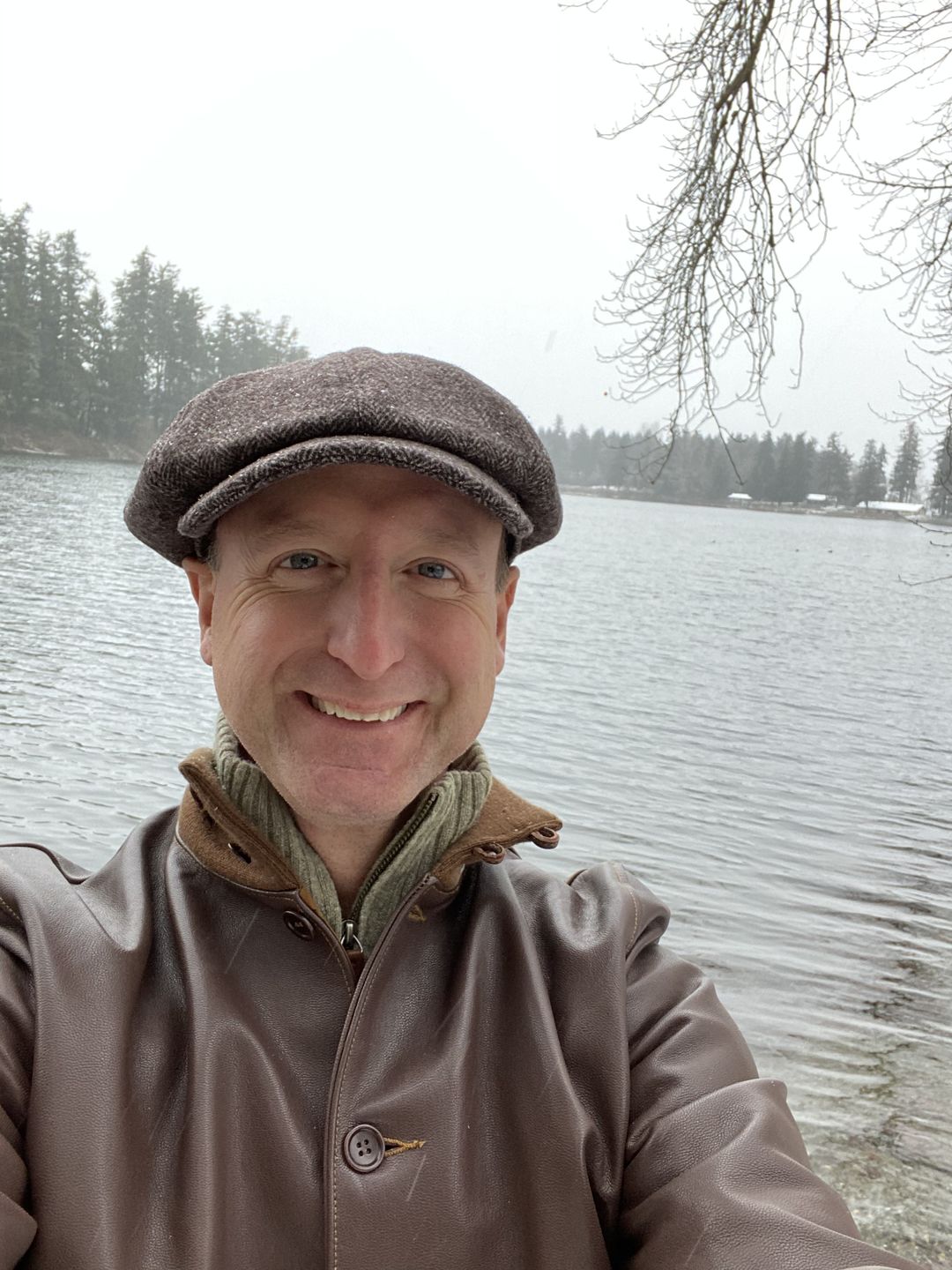 Customer photo review of Old Time Herringbone Wool News Boy Cap