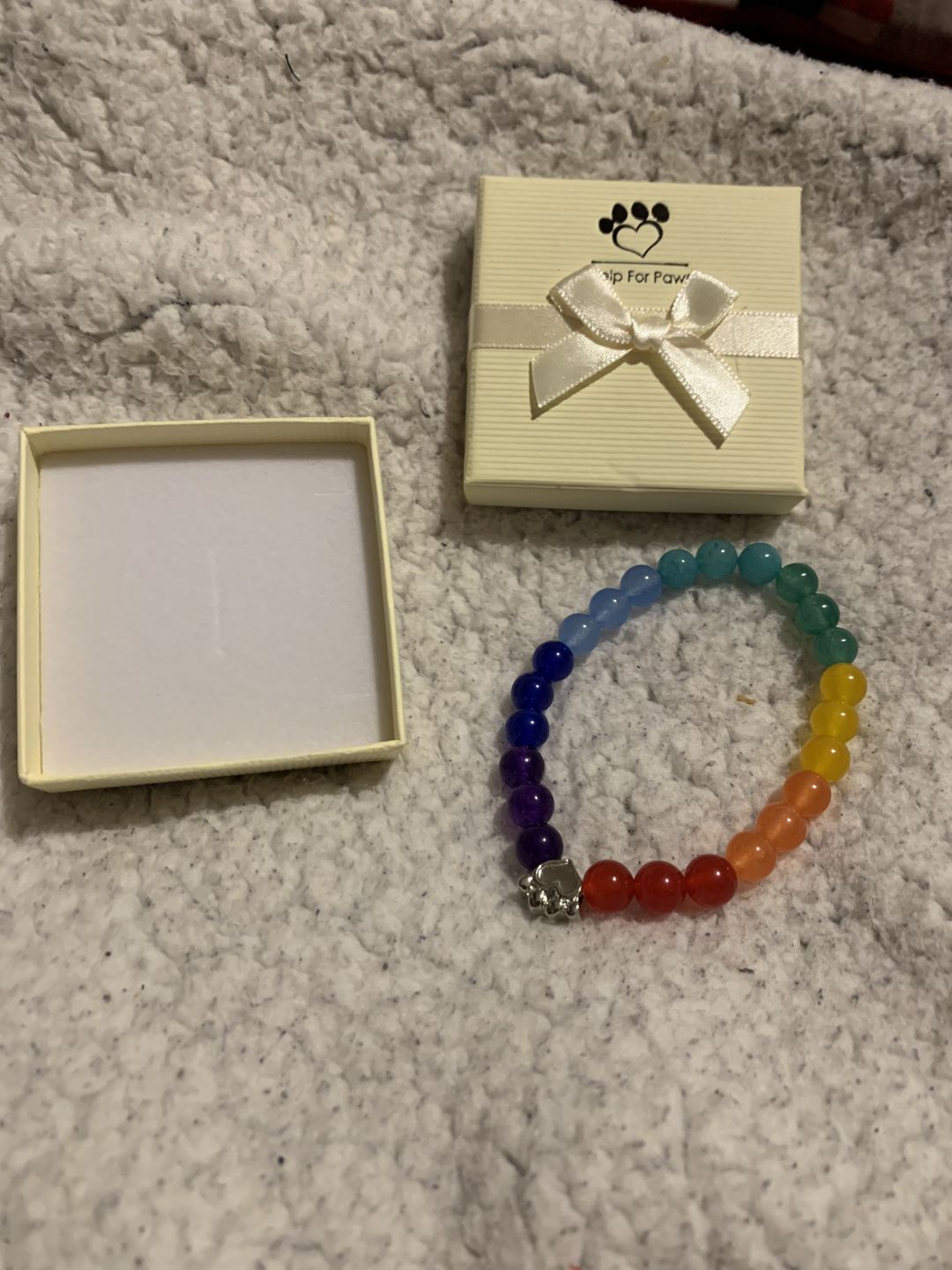 Customer photo review of Help For Paws™ Rainbow Bridge Memory Bracelet