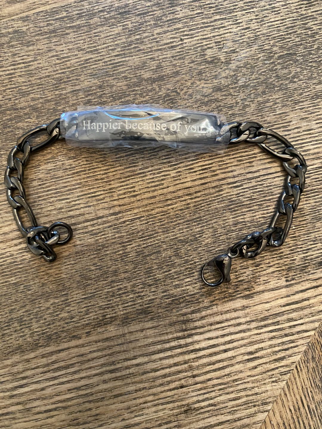 Customer photo review of 7mm Stainless Steel Figaro Link Engravable ID Bracelet