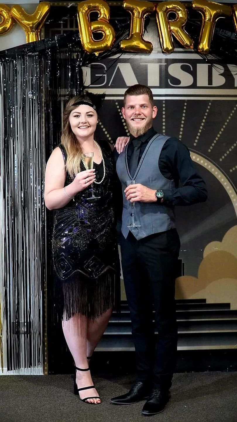 Customer photo review of 1920s Black Beaded Mila Gatsby Dress