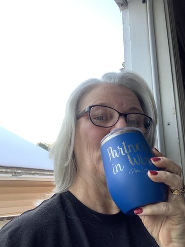 Customer photo review of Partners In Wine 12oz Stemless Wine Cup
