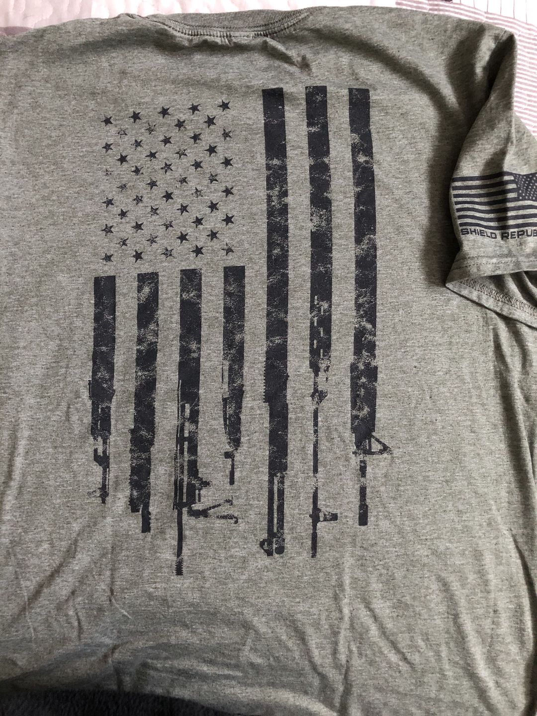 Customer photo review of Firearm Flag Black Print