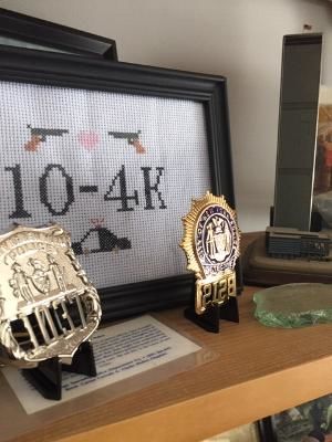 Customer photo review of NY New York Police Officer Badge Replica Movie Props *Customizable Badge Number*