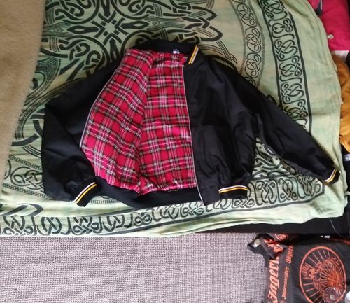 Customer photo review of Mens Monkey Jacket with Tartan Lining - Black