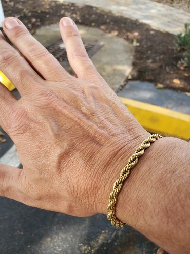 Customer photo review of Rope Bracelet (Gold) 5mm