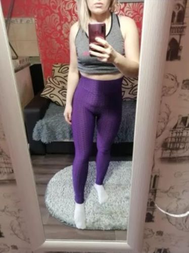 Customer photo review of GYMKARTEL® ANTI-CELLULITE AND PUSH UP LEGGINGS - PURPLE
