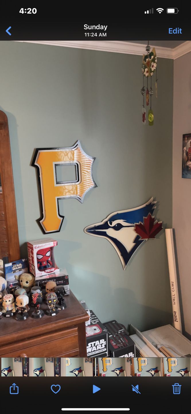 Customer photo review of Pittsburgh Pirates P Logo 3D Metal Artwork