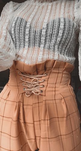 Customer photo review of Lace-up Ruffled Trousers