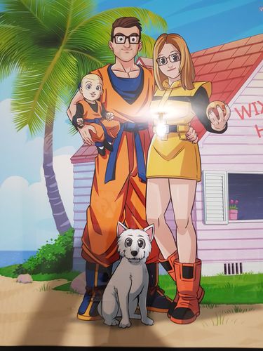 Customer photo review of Caricature cartoon dessinée à la main: En mode manga