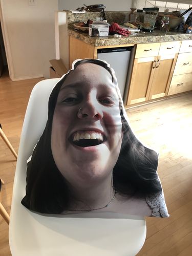 Customer photo review of Create A Custom Face Pillow