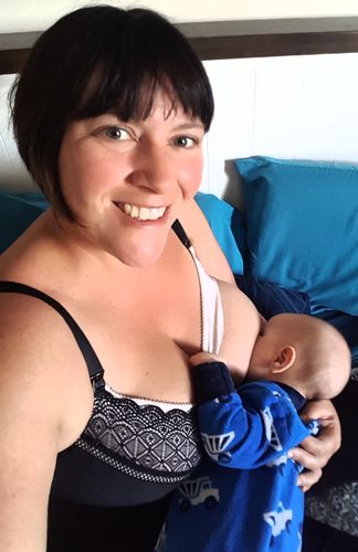 Customer photo review of SHOW OFF JET BLACK NURSING BRA - WIREFREE