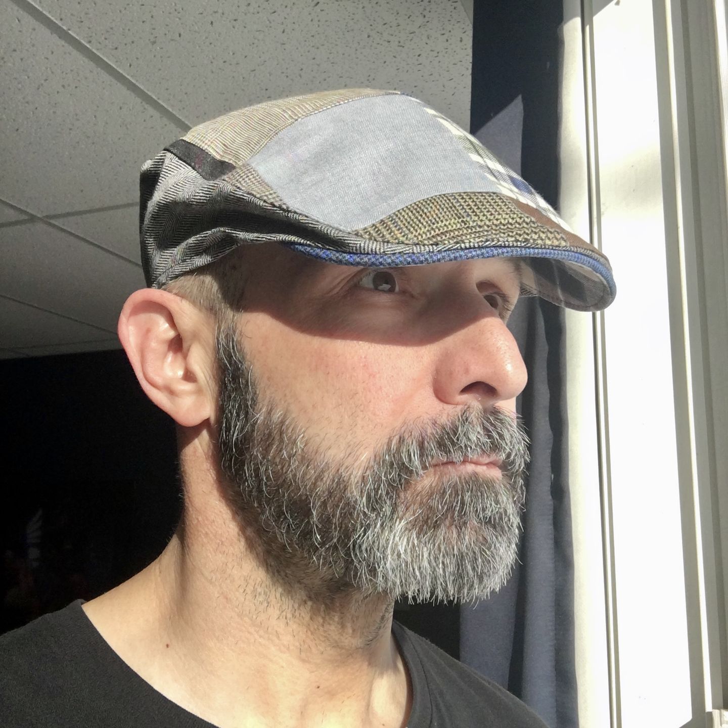 Customer photo review of Donegal Touring Cap Patchwork Linen