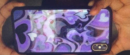 Customer photo review of Graphic Design Purple Heart Swirl Pattern iPhone Case