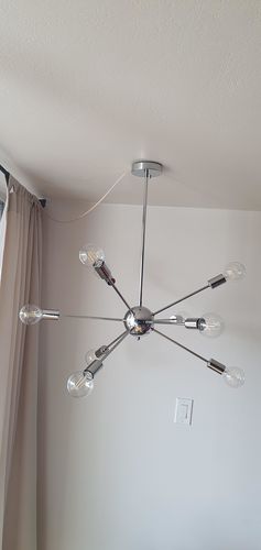 Customer photo review of Modern 9-Light Metal Sputnik Chandelier Lighting
