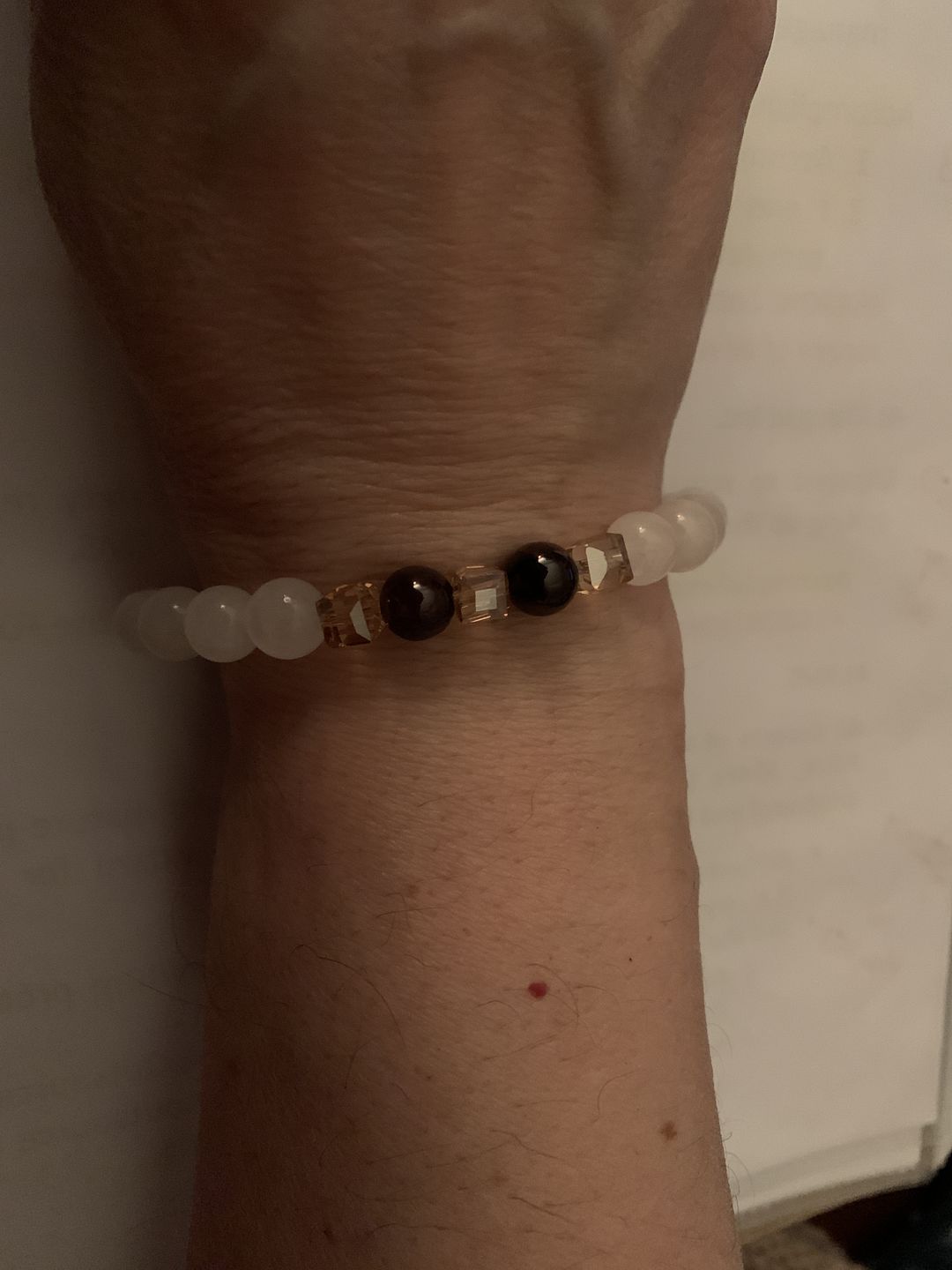 Customer photo review of Natural White Chalcedony Positivity Bracelet