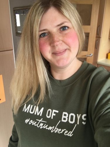 Customer photo review of Mum of Boys Hashtag Outnumbered Sweatshirt (MRK X)